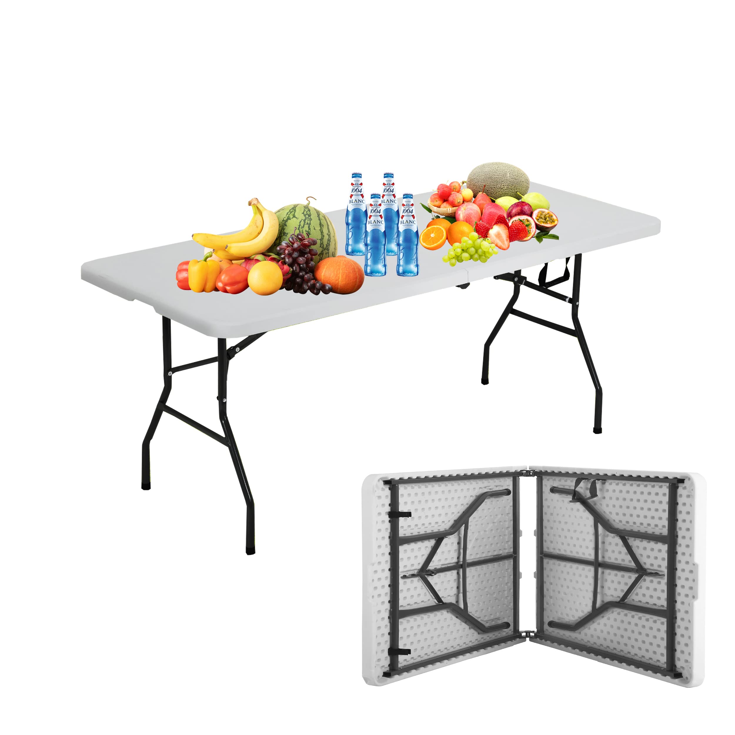 Amazon.com: XXkseh 6FT Plastic Folding Table - Portable, Foldable